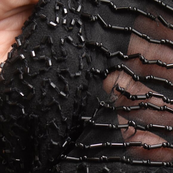 SOLD ON EBAY Scala Black Hand-Beaded Silk Formal Prom Dress Small - Picture 14 of 16